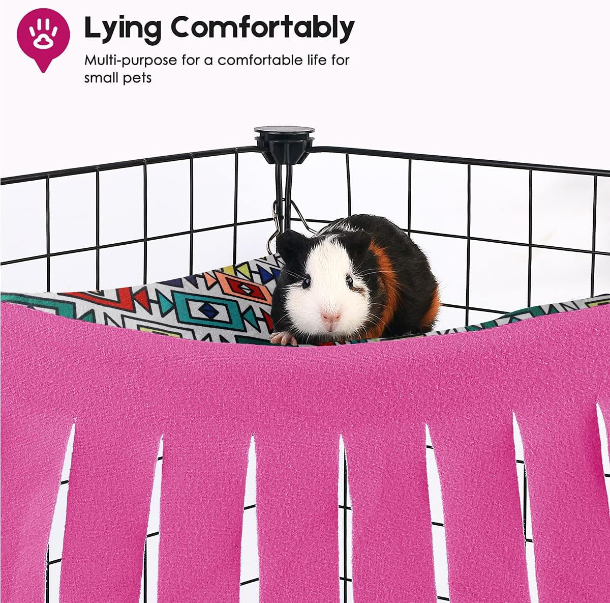 Guinea Pig Hideout, Guinea Pig Accessories Fleece Forest Rabbits Hideaway Corner for Ferrets Chinchillas Rats Gerbils Dwarf Bed Other Small Animals Cage Liner Halloween Christmas Pink Sugars