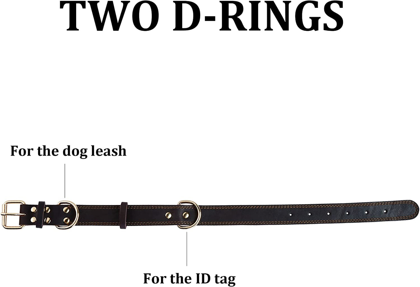 Leather Dog Collar Genuine Cute for Small Dogs(S:0.8" Wide 13.4-15.8" Neck) | All-Day Comfort for Daily Walks and Outdoor Trips, Sturdy Metal Buckle for Long-Term Use, D-Ring for Leash, Easy Clean