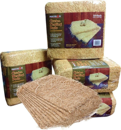 Chicken Nesting Pads by Petmate, 13" X 13", 10 Pack, Beige | Made in USA, Fits Most Standard Coop Boxes, Soft Comfortable Bedding for Hens, Easy Replacement Liner Helps Keep Eggs Clean
