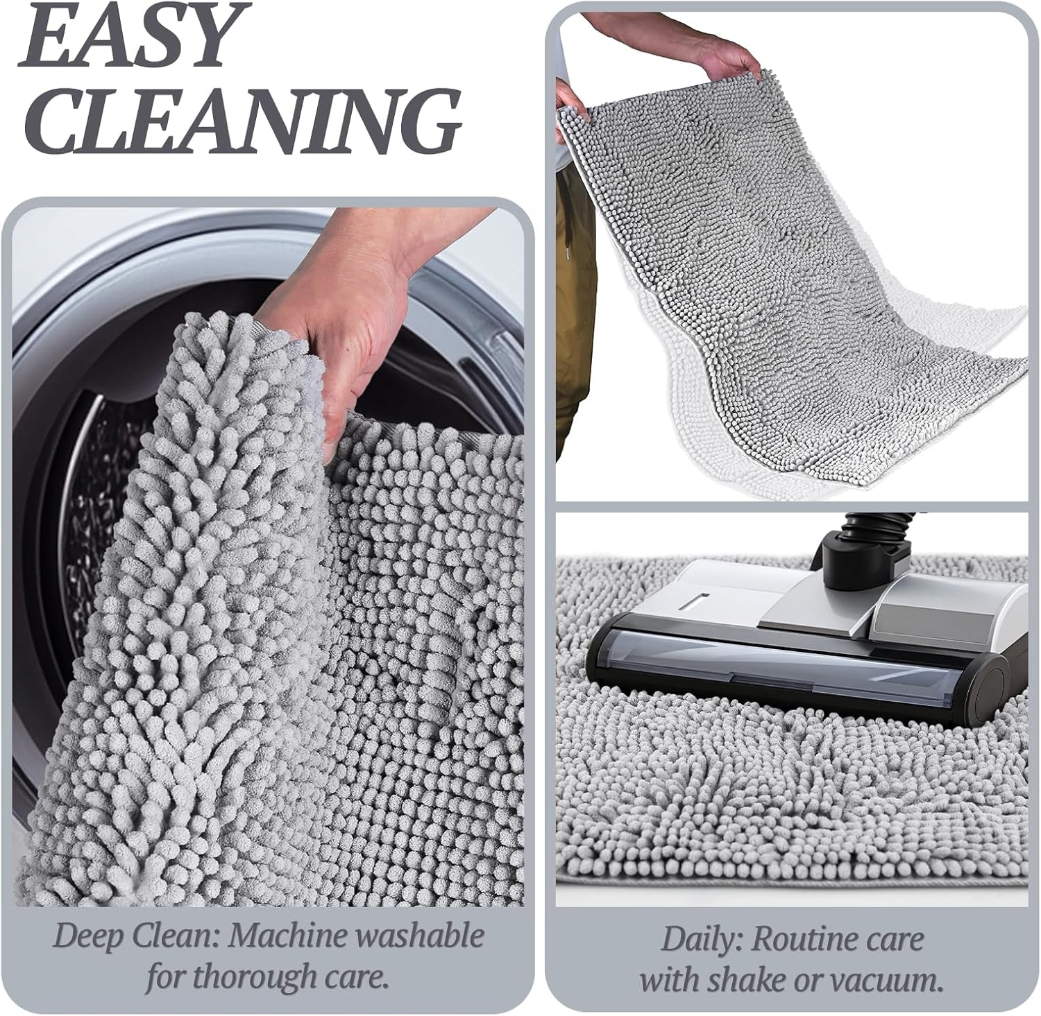 Dog Door Mat Absorpmax Dog Mat for Muddy Paw, 31 × 20", Grey | Mud Rug with Non Slip Backing for Indoor & Outdoor, Washable Soft Chenille anti Mud Waterproof