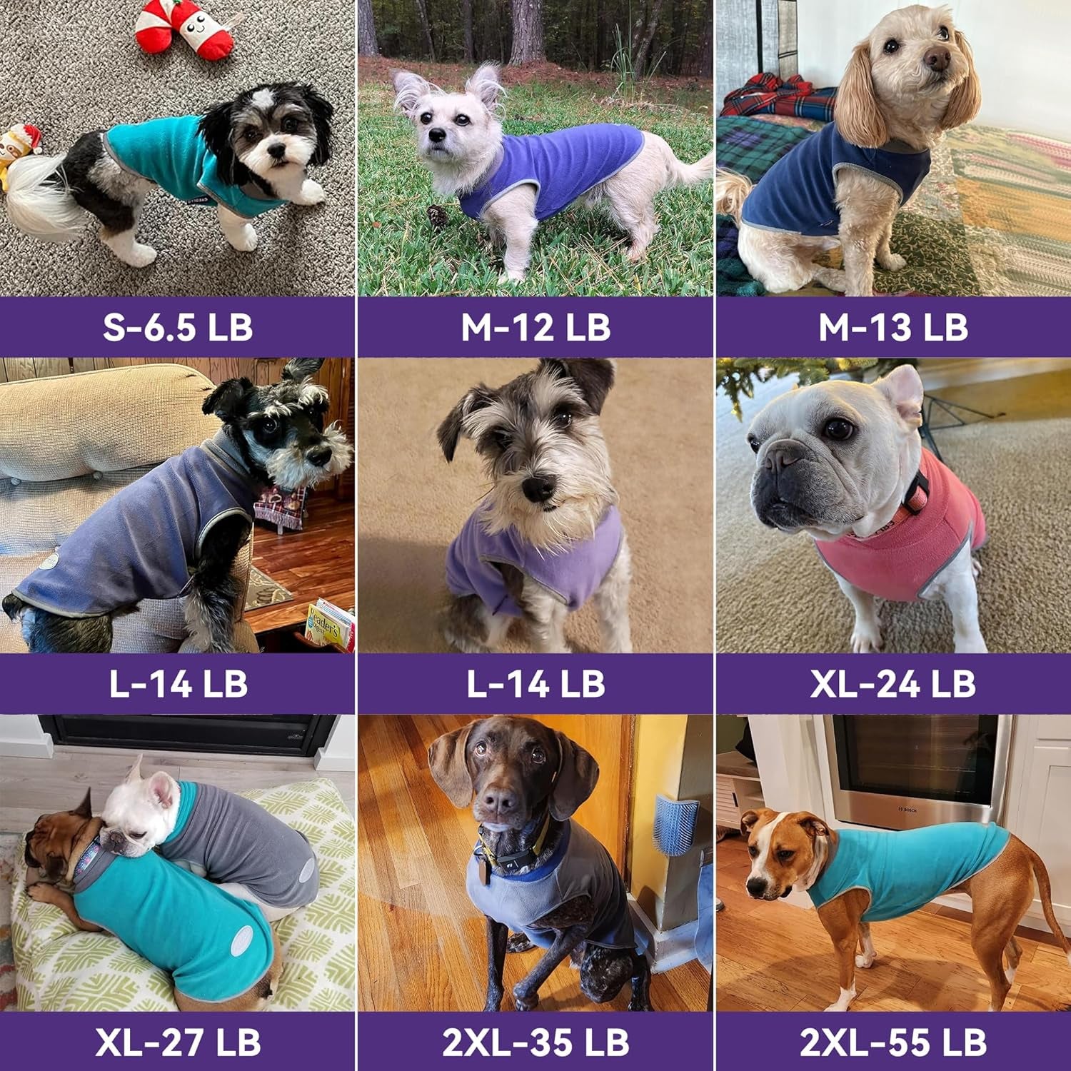 2 Pack Fleece Dog Sweater Pullover Vest with Reflective Stripe, XL | 4-Way Stretch, Lightweight Soft Fleece Sweatshirt, Reflective in Low Light, Easy on & Off, Wear Alone or Layered