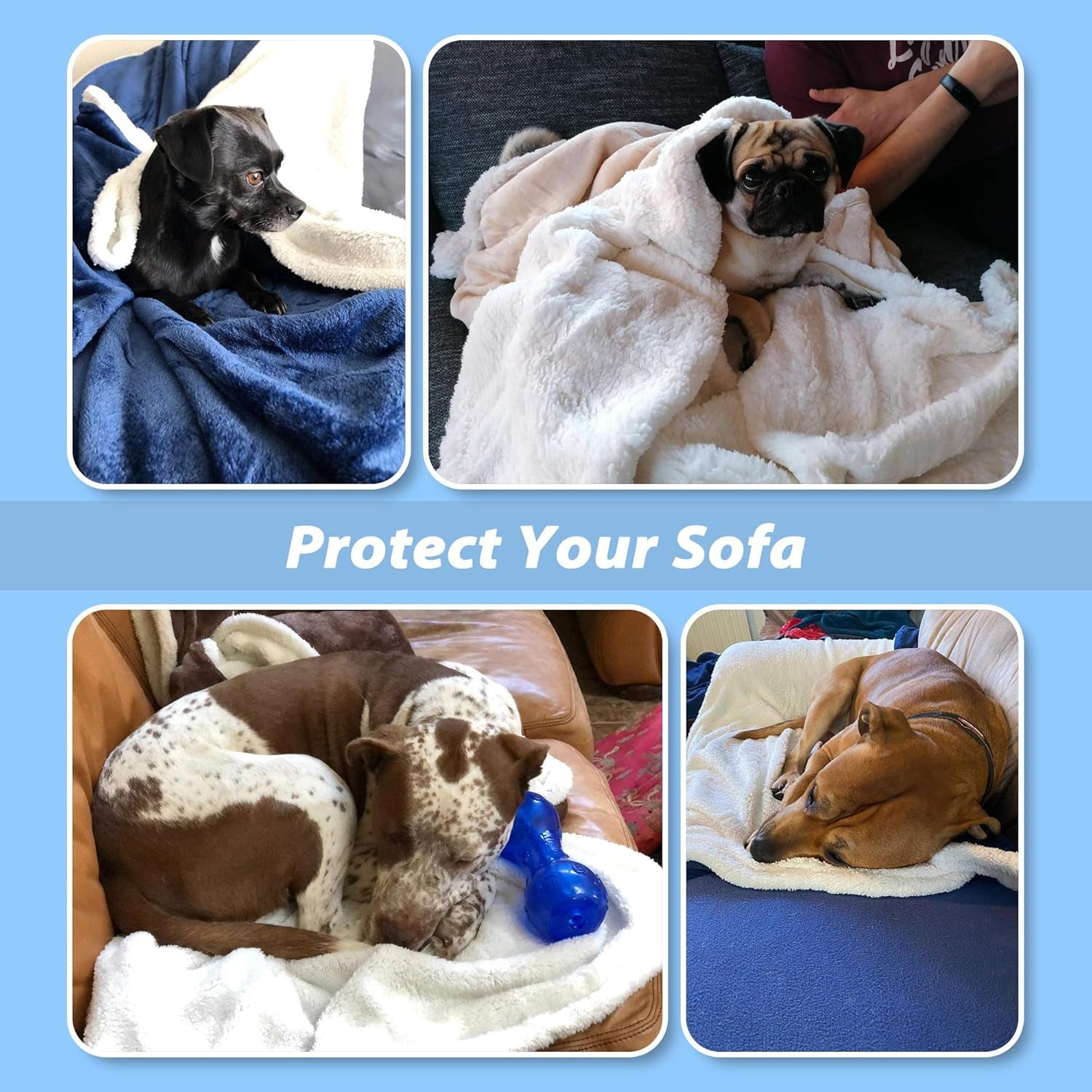 Dog Blankets for Large Dogs, Soft Fluffy Fleece Pet Blankets for Couch, Sofa, Dog Beds, Car Seats, Creat, Washable, 50X60 Inches, Beige