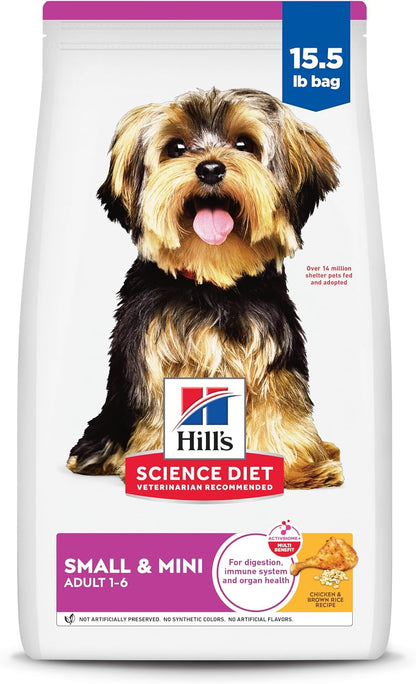 Hill'S Science Diet Adult 1-6 Small & Mini Dry Dog Food | #1 Veterinarian Recommended, Chicken & Brown Rice, 15.5 Lb. Bag