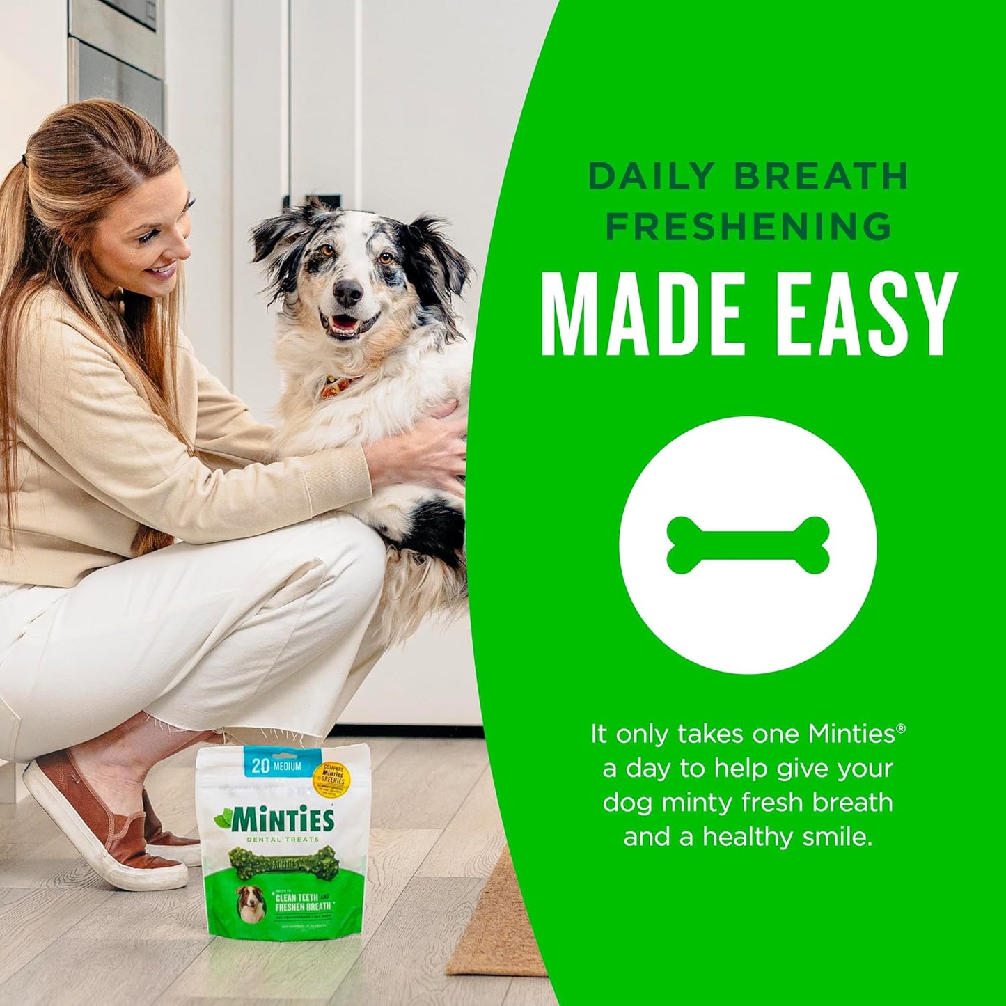 Dog Dental Bone Treats, Tiny/Small Dental Dog Treats, 16 Ounces, Cleans Teeth, Fight Bad Breath, Removes Plaque and Tartar, 40 Count
