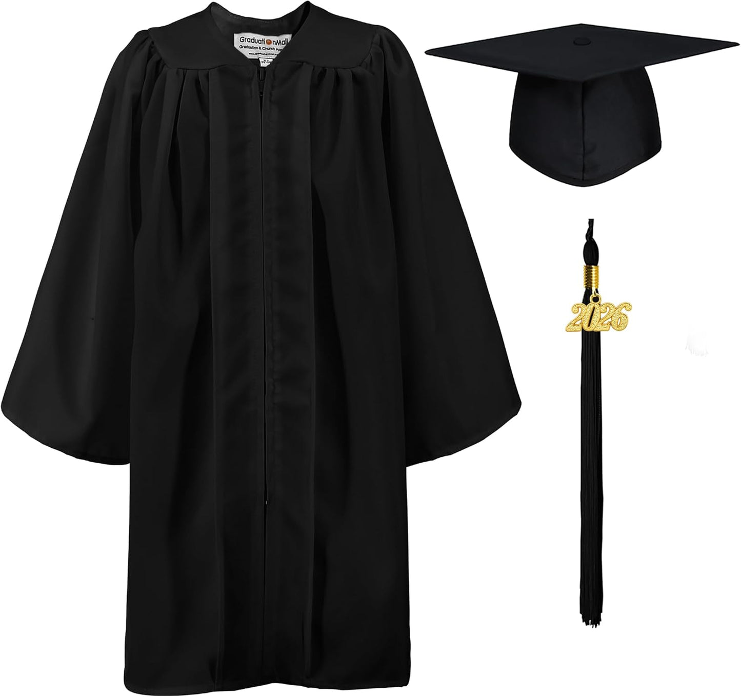 Matte Kindergarten Graduation Gown Cap Set with 2026 Tassel