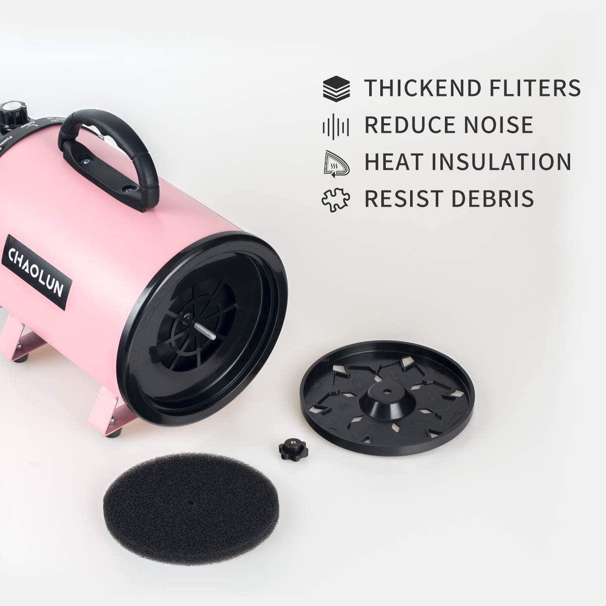 Dog Dryer for Pet Grooming, Pet Hair Dryer with Heater, Pink