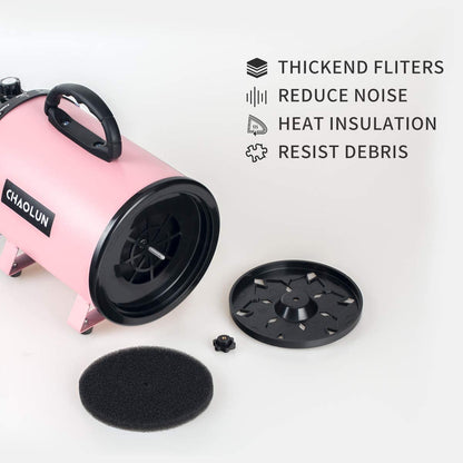 Dog Dryer for Pet Grooming, Pet Hair Dryer with Heater, Pink