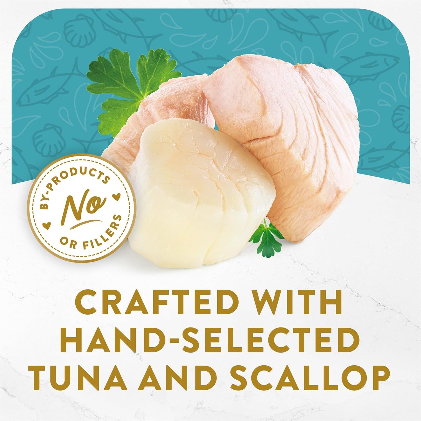 Purina  Appetizers, Tuna with Scallop Topper, 1.1 Oz, 10-Pack | Flavorful Lickable Grain-Free Wet Cat Food Topper, Made with High-Quality Protein in a Delicate Broth