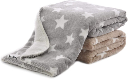 Dog Blanket Double Layer 30 X 40 Inches, Micro Fleece Plush Warm Puppy Blanket Bed Cover Protection Pet Cat Kitten Flannel Throw Blanket