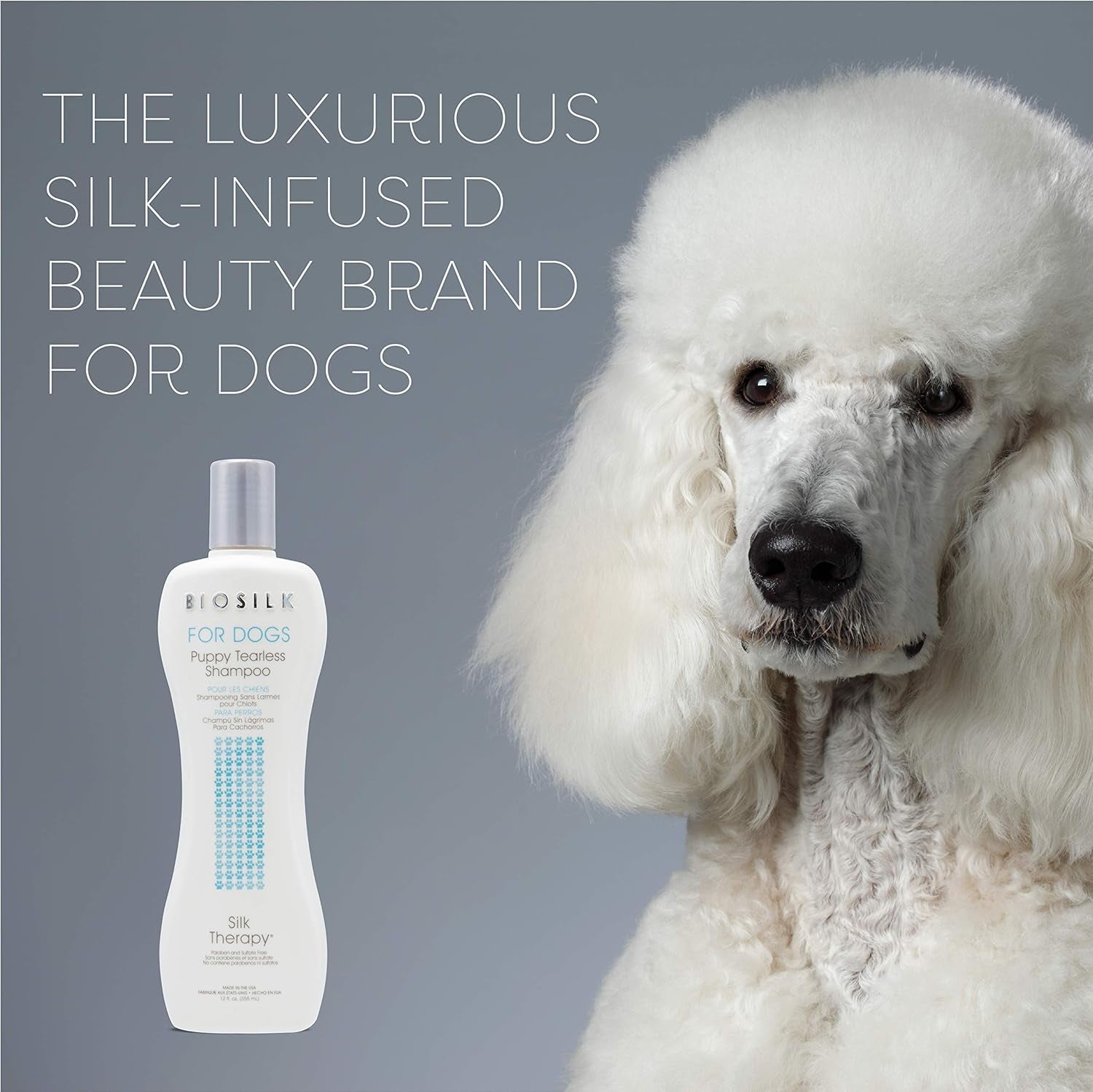 for Dogs Puppy Tearless Shampoo, Gentle Dog Wash with Silk Proteins, Paraben and Sulfate Free Formula Helps Clean and Condition Coats for Puppies and Dogs, 12 Fl Oz | Paraben- and Sulfate-Free Formula with Silk Proteins Cleans and Conditions Puppy Coats