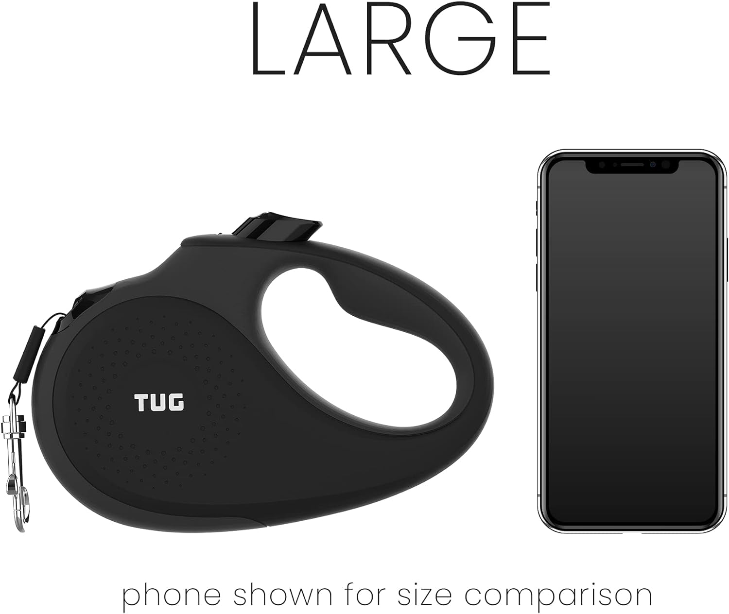 Original Retractable Dog Leash, Anti-Slip, 16’ Tape (Large, Black/Grey) | Anti-Slip Handle, 16 Ft Strong Nylon Tape, One-Handed Brake, Pause, Lock