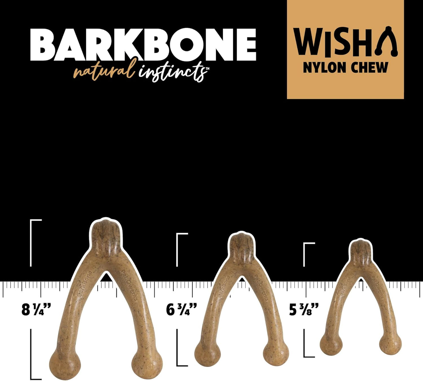 Wishbone Barkbone Nylon Chew Toy, Peanut Butter Flavor, 5.38 in | for Aggressive Chewers, Long Lasting Build, Safe Material for Daily Gnawing, Supports Dental Health, Small Breed Use Today