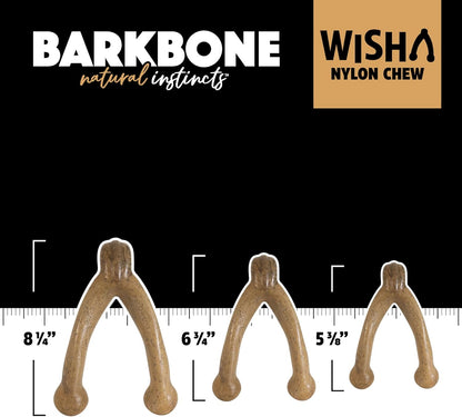 Wishbone Barkbone Nylon Chew Toy, Peanut Butter Flavor, 5.38 in | for Aggressive Chewers, Long Lasting Build, Safe Material for Daily Gnawing, Supports Dental Health, Small Breed Use Today