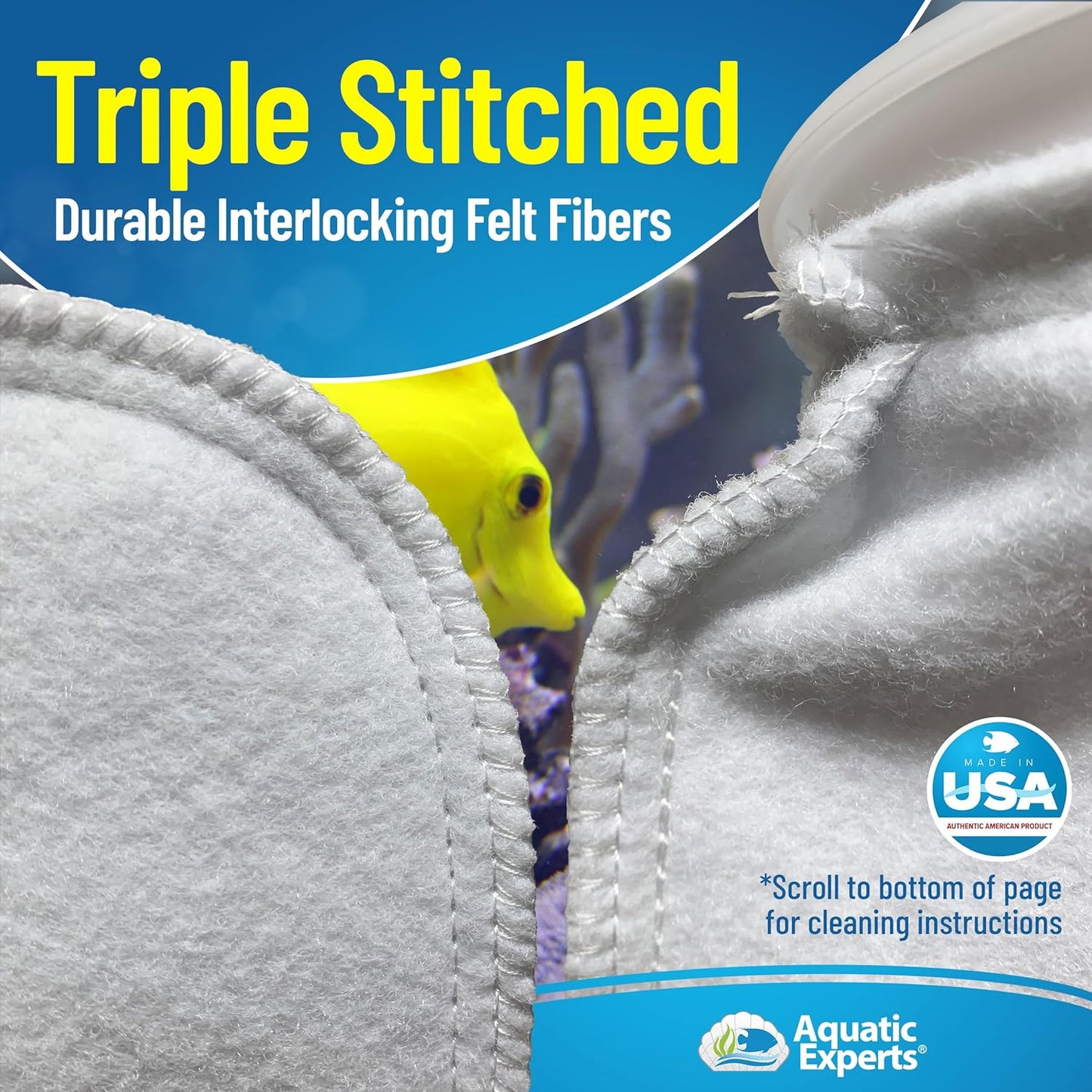 Felt Filter Socks – 4 Inch Ring Style, 200 Micron Aquarium Filter Sock for Sumps & Aquariums (4" X 10.5", 8 Pack)