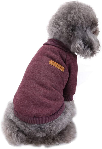 Pet Dog Classic Knitwear Sweater Warm Winter Puppy Pet Coat Soft Sweater Clothing for Small Dogs (XS, Brown)
