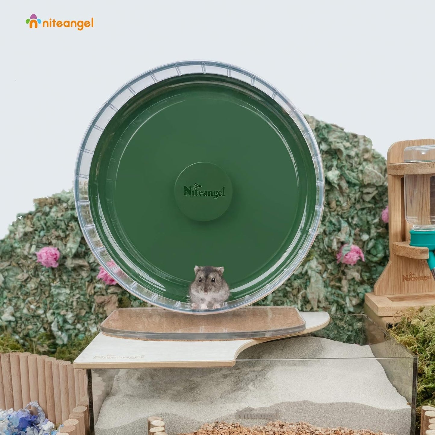 Super-Silent Hamster Exercise Wheels: Quiet 10 Inch Running Wheel | Can 10.6-13.4" Adjustable Height - No Bend Back Spinner Running for Dwarf Syrian Hamster Gerbils Mice or Other Small Animal