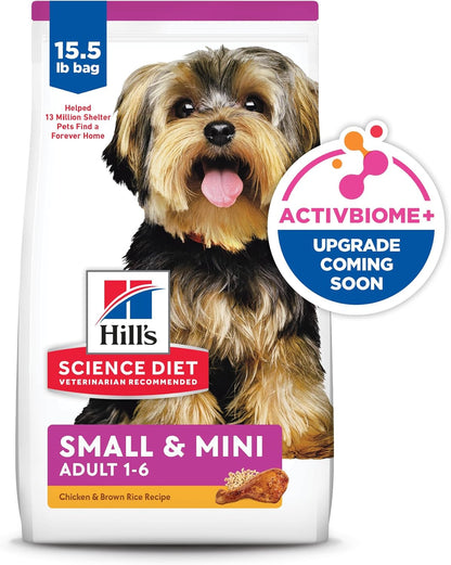 Hill'S Science Diet Adult 1-6 Small & Mini Dry Dog Food | #1 Veterinarian Recommended, Chicken & Brown Rice, 15.5 Lb. Bag