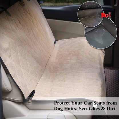 Dog Seat Covers, Dog Backseat Cover Pet Bench Protectors with Anti-Slip Backing, Back Seats Cover Rear Seat Covers Car Seat Cover for Dogs, Heather Khaki, 46" L * 52" W | Backseat Cover for Car Suv & Truck, Back Rear Backseat Bench Protector