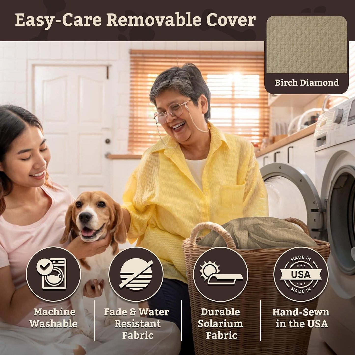 PET Products Lookout 1 Dog CAR SEAT, Birch Diamond, Small | Dog Booster Car Seat, Elevated View Helps Alleviate Travel Sickness & Fear, Removable Washable Cover, USA Family Company