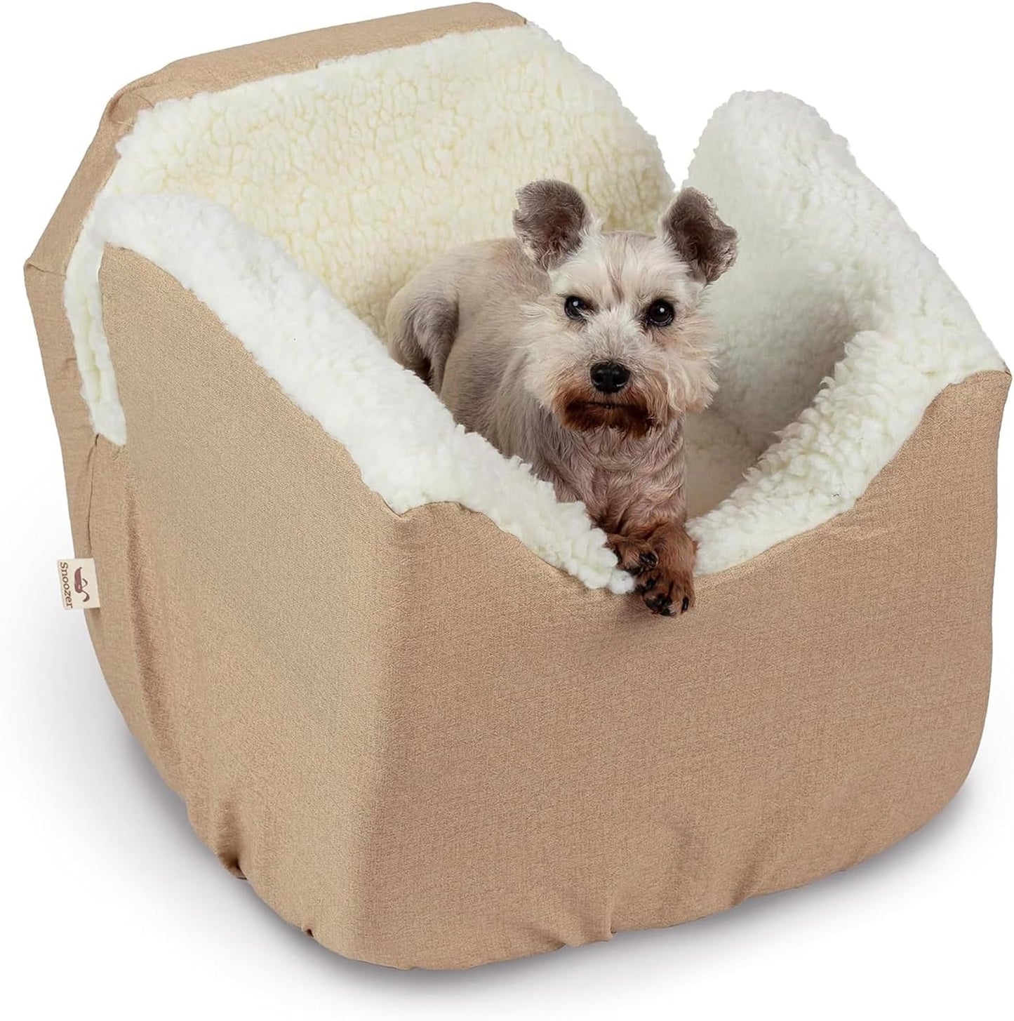 PET Products Lookout 1 Dog CAR SEAT, Birch Diamond, Small | Dog Booster Car Seat, Elevated View Helps Alleviate Travel Sickness & Fear, Removable Washable Cover, USA Family Company