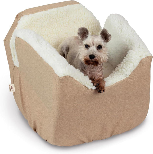 PET Products Lookout 1 Dog CAR SEAT, Birch Diamond, Small | Dog Booster Car Seat, Elevated View Helps Alleviate Travel Sickness & Fear, Removable Washable Cover, USA Family Company