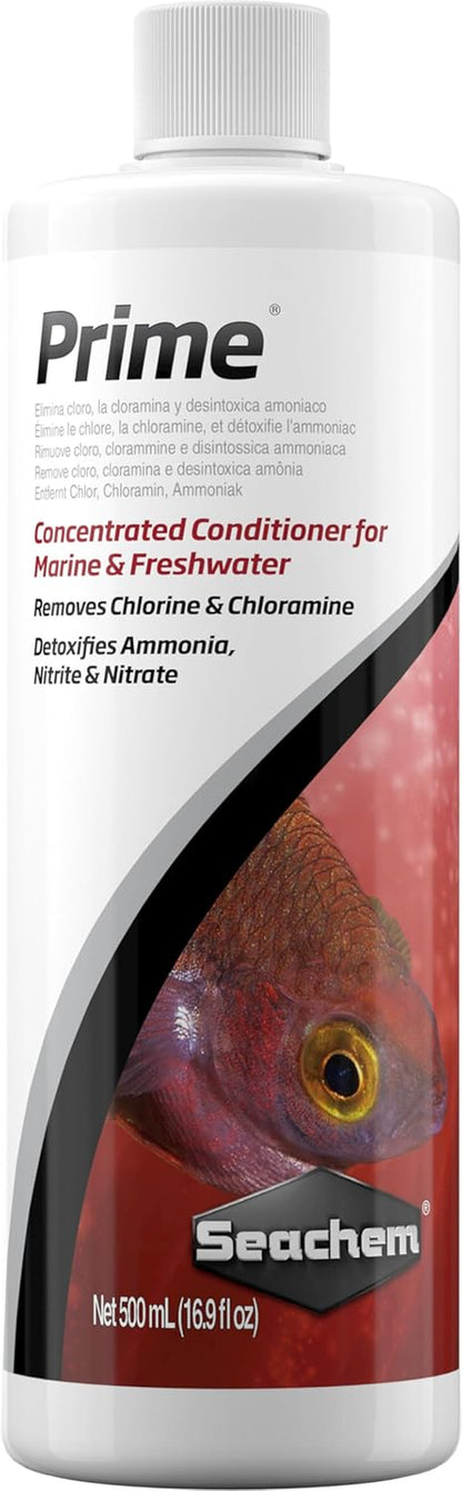 Prime Fresh and Saltwater Conditioner - Chemical Remover and Detoxifier 500 Ml | Chemical Remover and Detoxifier