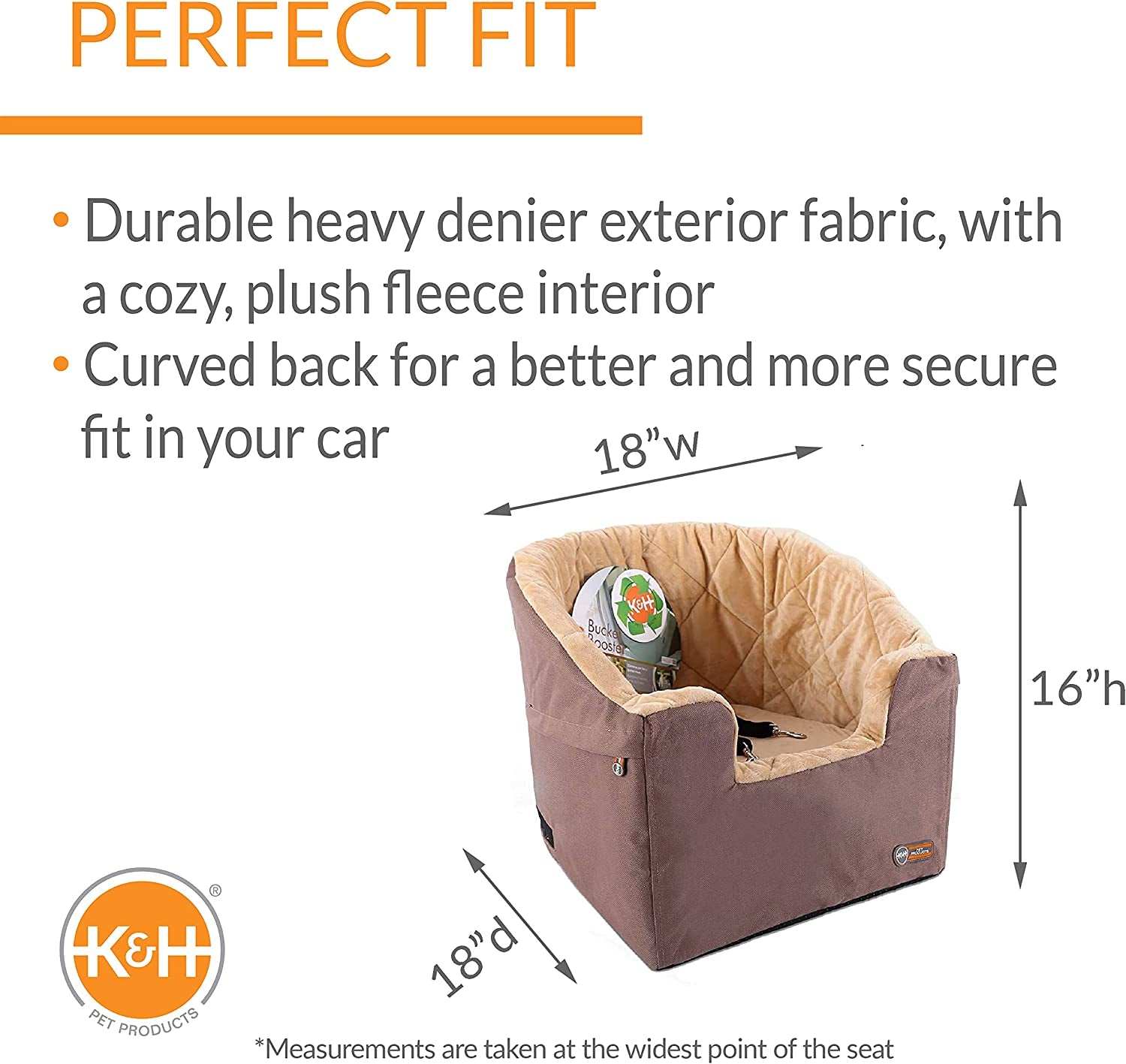 Bucket Booster Dog Car Seat, Sturdy Cat or Dog Booster Seats - Small Tan/Tan