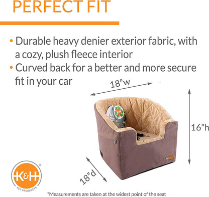 Bucket Booster Dog Car Seat, Sturdy Cat or Dog Booster Seats - Small Tan/Tan