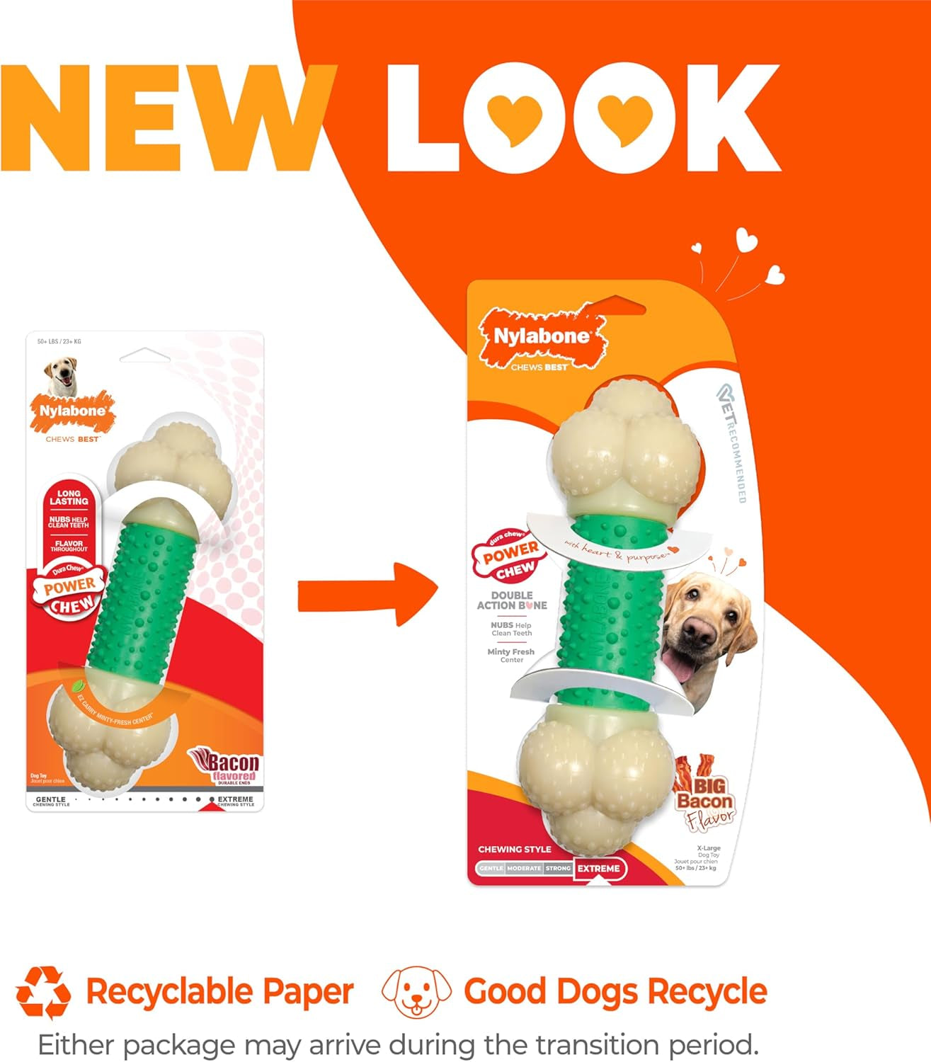 Power Chew Double Action Barbell Bone Dog Chew Toy, X-Large | Durable Dog Toy for Large Dog Breeds 50+ Lbs, Teeth-Cleaning Textures, Long Lasting, Discourages Destructive Chewing