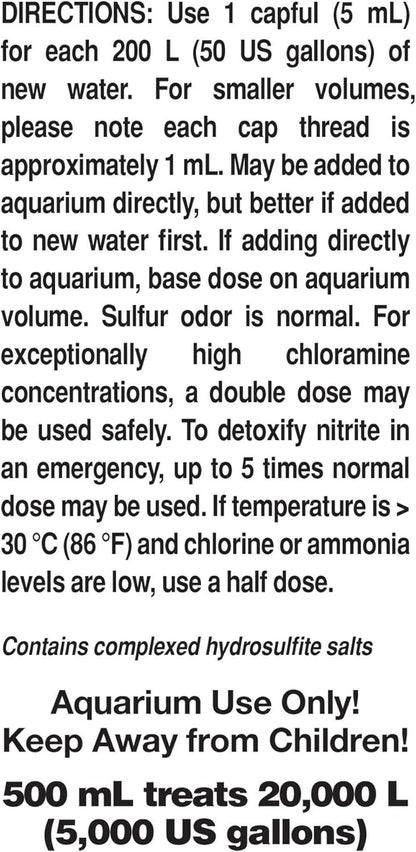 Prime Fresh and Saltwater Conditioner - Chemical Remover and Detoxifier 500 Ml | Chemical Remover and Detoxifier
