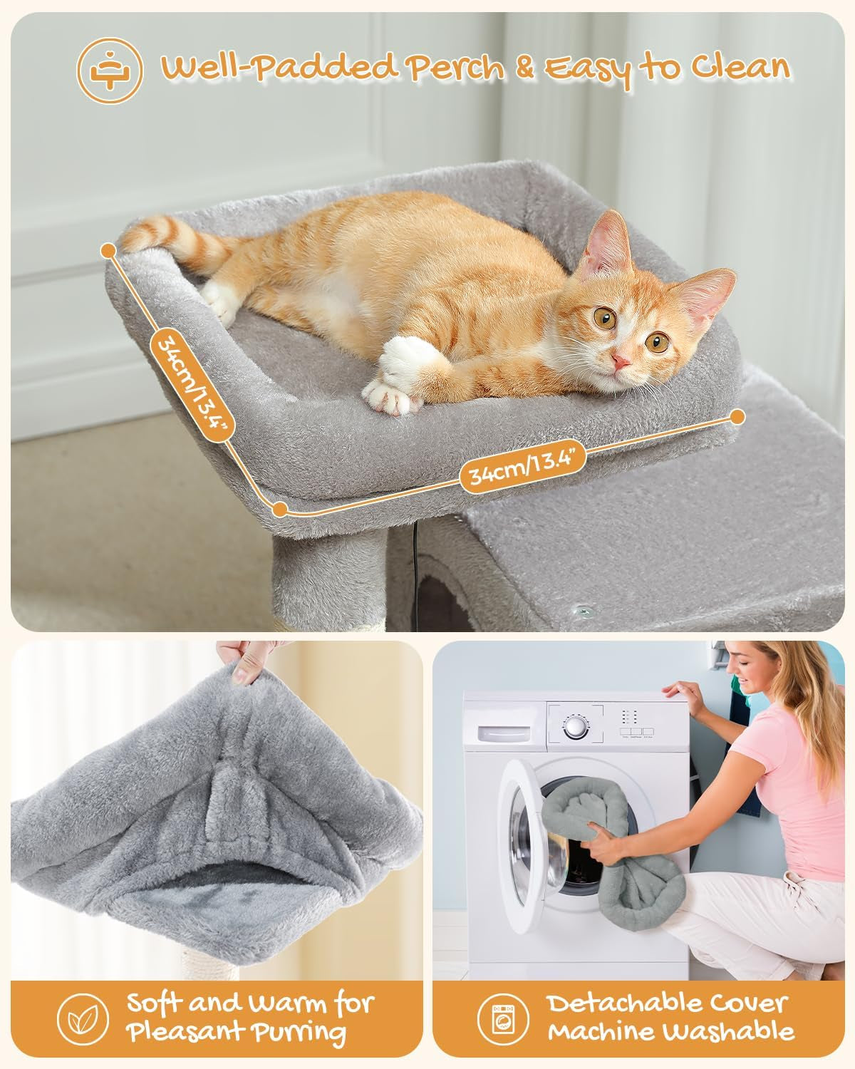 30" Cat Tower, Small Cat Tree with 2 Condos for Indoor Cats | Cat Trees for Small Cats,Cat Houses with Scratching Ramp and Posts,Dual Condos&Top Perch for Multi-Cat