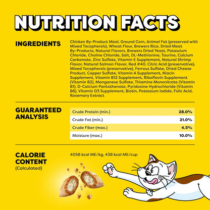 Classic Crunchy and Soft Cat Treats, Seafood Medley, 30 Oz | under 2 Calories per Treat, 100% Complete & Balanced Adult Cat Nutrition, Resealable Tub, Use as Snack, Meal, or Food Topper