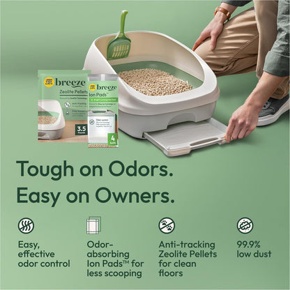 Scented Litter Pellets, Breeze Enhanced Refill Litter Pellets in Recyclable Box - (4) 7 Lb. Bags