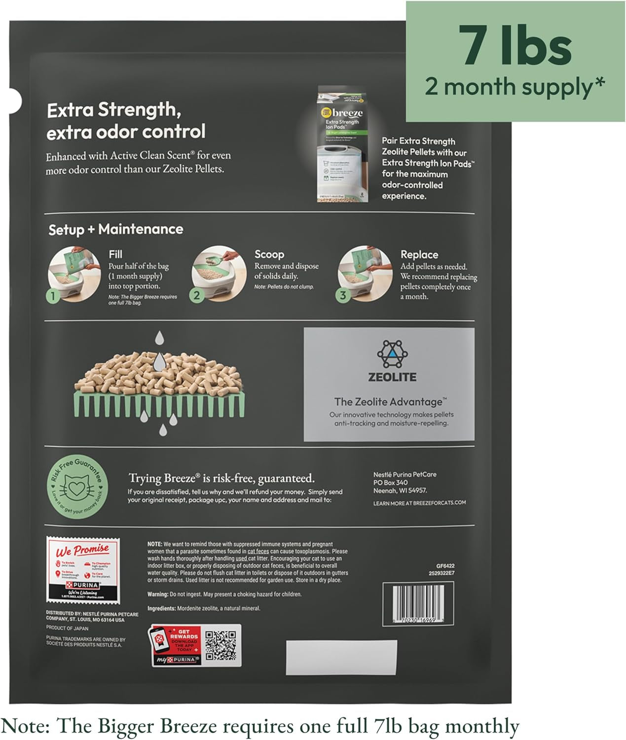Scented Litter Pellets, Breeze Enhanced Refill Litter Pellets in Recyclable Box - (4) 7 Lb. Bags