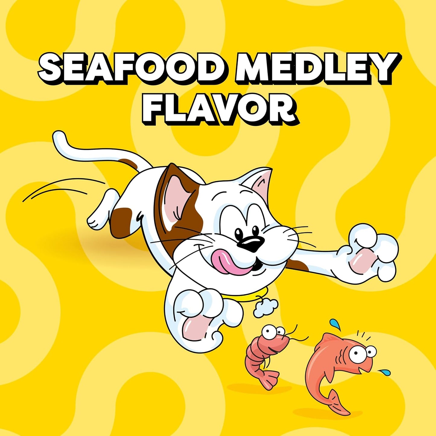 Classic Crunchy and Soft Cat Treats, Seafood Medley, 30 Oz | under 2 Calories per Treat, 100% Complete & Balanced Adult Cat Nutrition, Resealable Tub, Use as Snack, Meal, or Food Topper