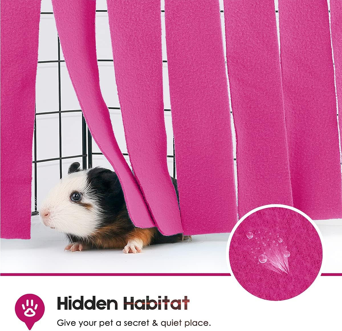 Guinea Pig Hideout, Guinea Pig Accessories Fleece Forest Rabbits Hideaway Corner for Ferrets Chinchillas Rats Gerbils Dwarf Bed Other Small Animals Cage Liner Halloween Christmas Pink Sugars