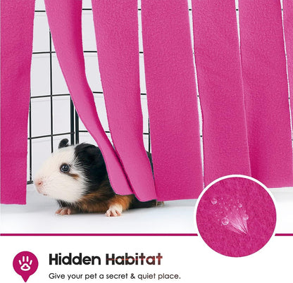 Guinea Pig Hideout, Guinea Pig Accessories Fleece Forest Rabbits Hideaway Corner for Ferrets Chinchillas Rats Gerbils Dwarf Bed Other Small Animals Cage Liner Halloween Christmas Pink Sugars