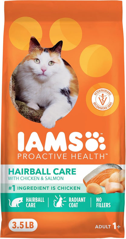 Proactive Health Hairball Dry Cat Food, Chicken & Salmon, 3.5 Lb | Veterinarian-Recommended, Reduces Hairballs, Supports Healthy Digestion, Maintains Healthy Weight, Nourishes Heart