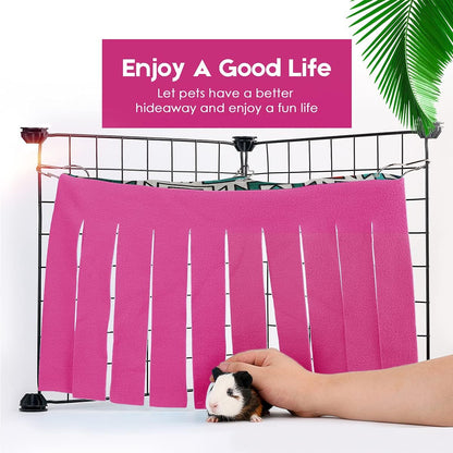 Guinea Pig Hideout, Guinea Pig Accessories Fleece Forest Rabbits Hideaway Corner for Ferrets Chinchillas Rats Gerbils Dwarf Bed Other Small Animals Cage Liner Halloween Christmas Pink Sugars