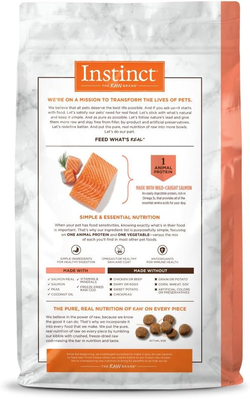 Limited Ingredient Diet Dry Dog Food, Real Salmon, 20 Lb. Bag | Single Animal Protein and Vegetable Recipe, Raw-Coated Kibble, Wild-Caught Salmon, Gentle on Sensitive Stomachs