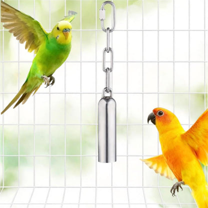 Stainless Steel Bell Toy for Birds,Heavy Duty Bird Cage Toys for Parrots, African Greys, Mini Macaws, Small Cockatoos, Cockatiels & More (Small or Large)