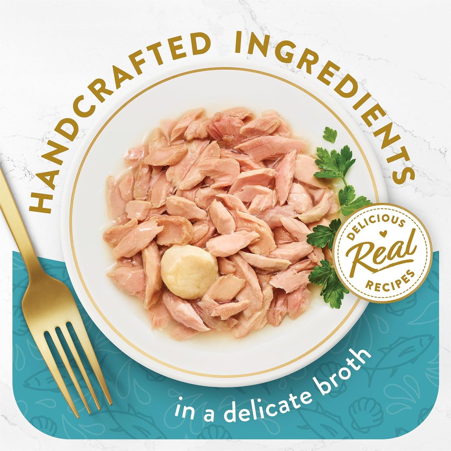 Purina  Appetizers, Tuna with Scallop Topper, 1.1 Oz, 10-Pack | Flavorful Lickable Grain-Free Wet Cat Food Topper, Made with High-Quality Protein in a Delicate Broth