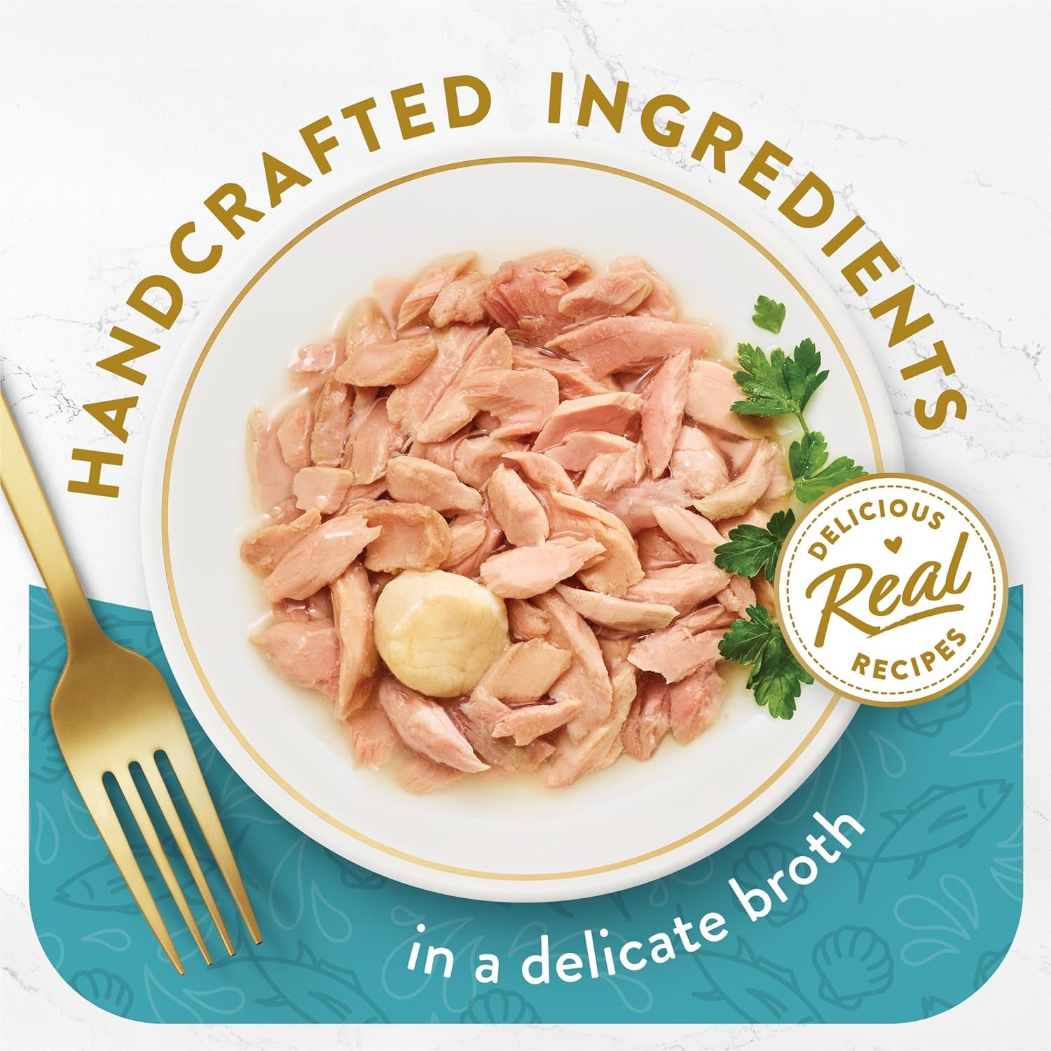 Purina  Appetizers, Tuna with Scallop Topper, 1.1 Oz, 10-Pack | Flavorful Lickable Grain-Free Wet Cat Food Topper, Made with High-Quality Protein in a Delicate Broth