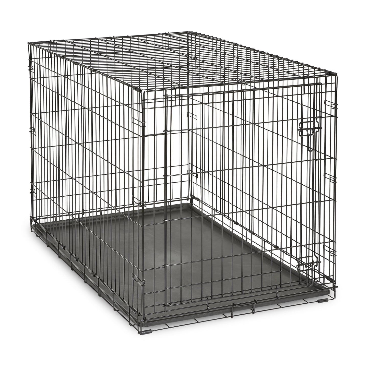 Foldable 48" Wire Crate for Dogs with Divider and Leak-Proof Tray