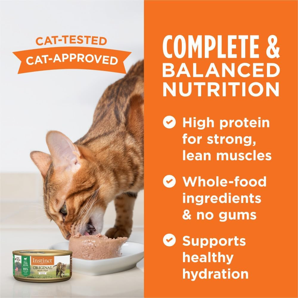 Original Grain Free Real Lamb Recipe Natural Wet Canned Cat Food by Nature'S Variety, 5.5 Ounce (Pack of 12) | Rich & Creamy Pate Texture, High Protein, Real Lamb, Whole-Food Ingredients, Grain-Free, Hydration Support