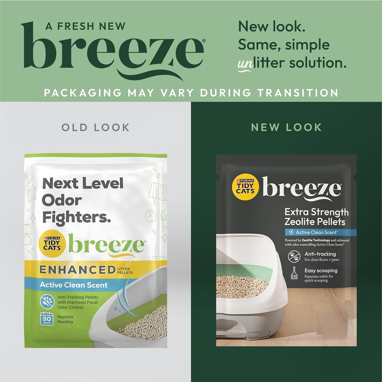 Scented Litter Pellets, Breeze Enhanced Refill Litter Pellets in Recyclable Box - (4) 7 Lb. Bags
