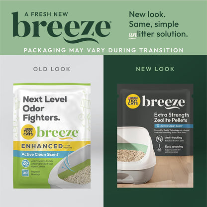 Scented Litter Pellets, Breeze Enhanced Refill Litter Pellets in Recyclable Box - (4) 7 Lb. Bags
