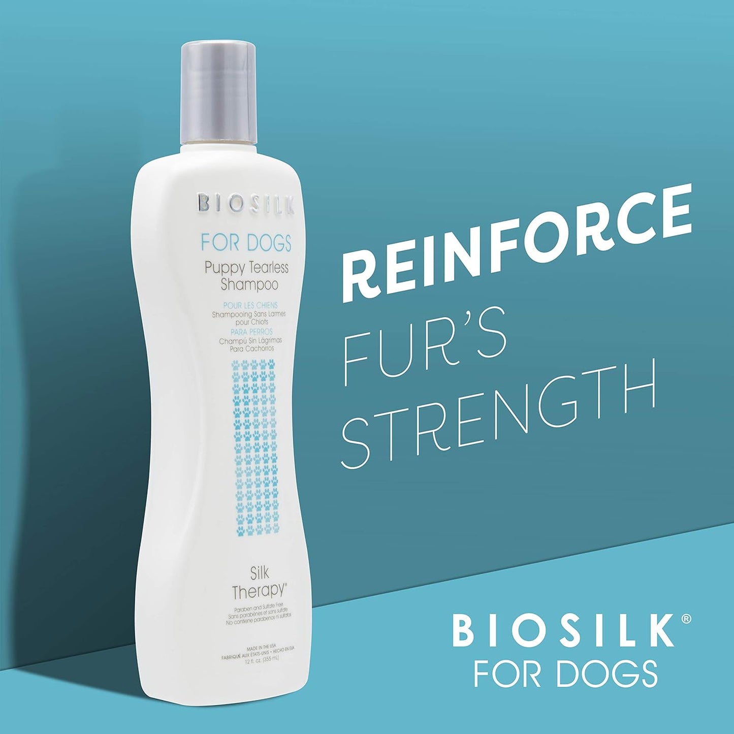 for Dogs Puppy Tearless Shampoo, Gentle Dog Wash with Silk Proteins, Paraben and Sulfate Free Formula Helps Clean and Condition Coats for Puppies and Dogs, 12 Fl Oz | Paraben- and Sulfate-Free Formula with Silk Proteins Cleans and Conditions Puppy Coats