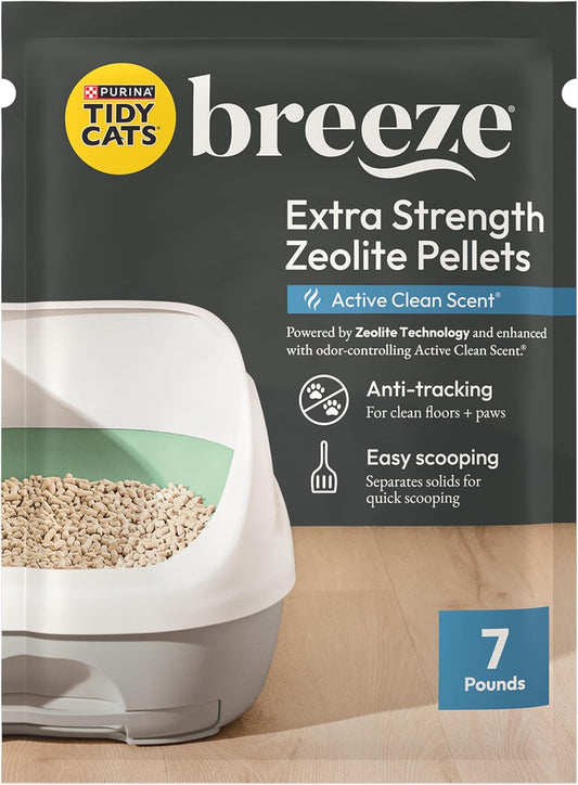 Scented Litter Pellets, Breeze Enhanced Refill Litter Pellets in Recyclable Box - (4) 7 Lb. Bags